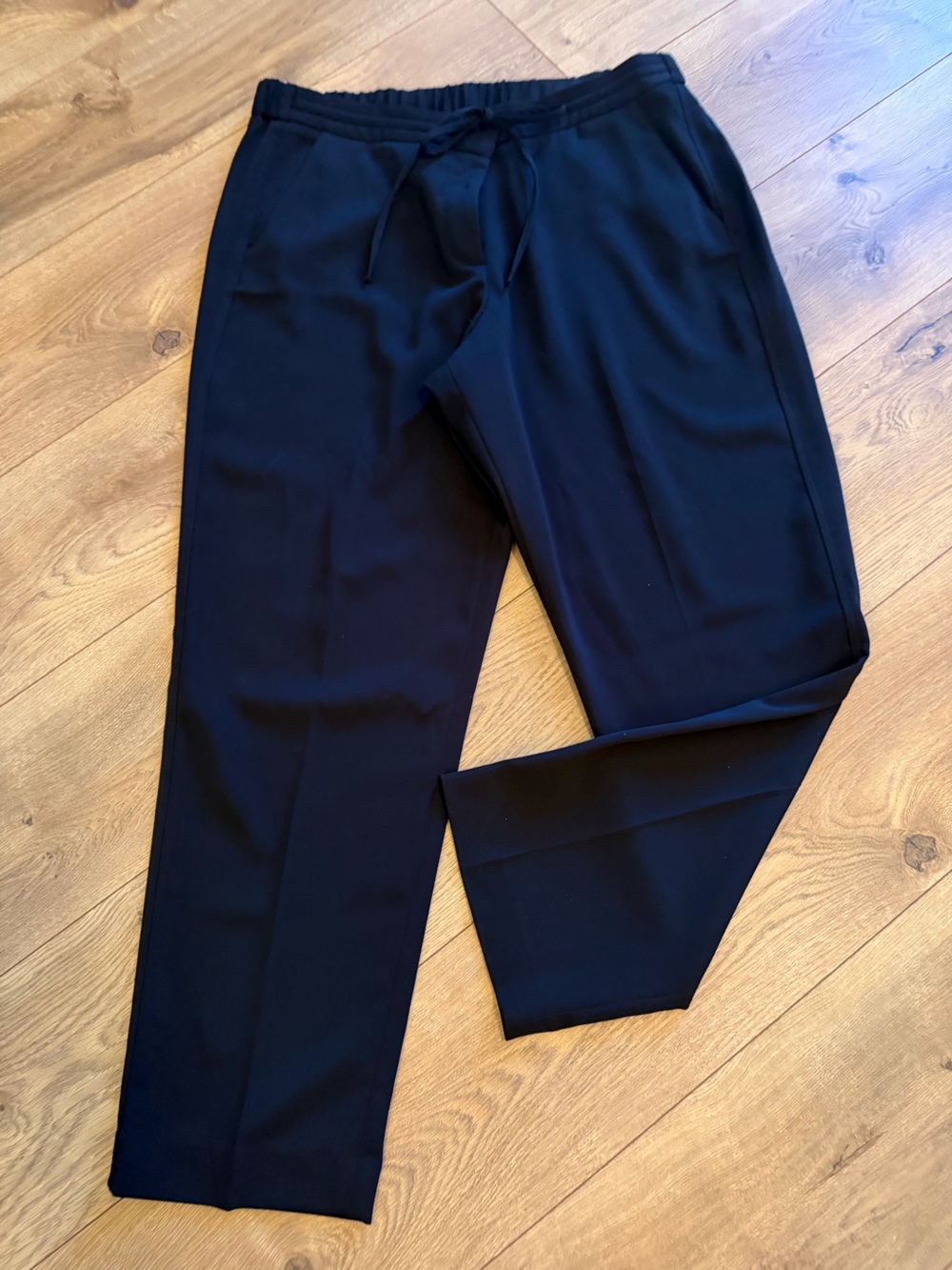 Talbots Black Straight-Leg Drawstring Pants